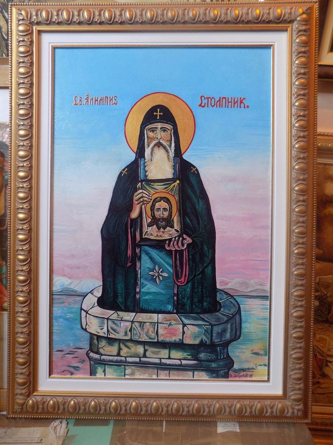 Sveti Alimpije Stolpnik 60x40 cm. ulje na platnu