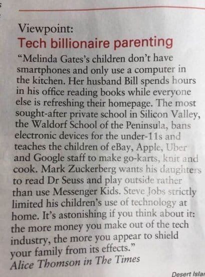 Tech billionaire parenting