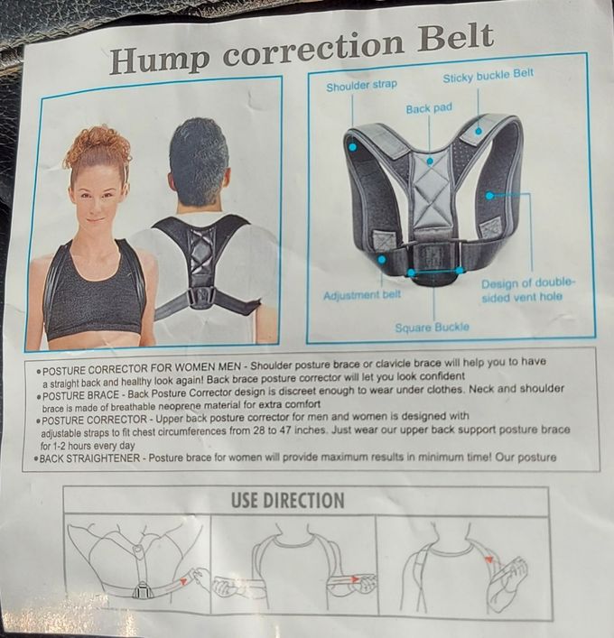 Hump correction Belt- Velcro-Cicak varijanta..........za bolje disanje plucima, korekciju drzanja vrata,  tela,  i statike kicme/ledja/karlice.....