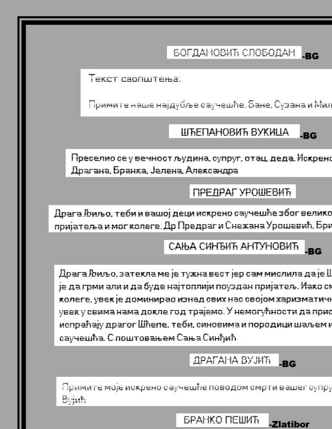 Fizicka lica: Telegramske Izjave Saucesca br. #1 od #6