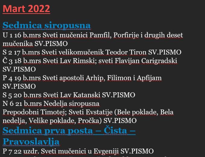 Mart 2022 citanja......